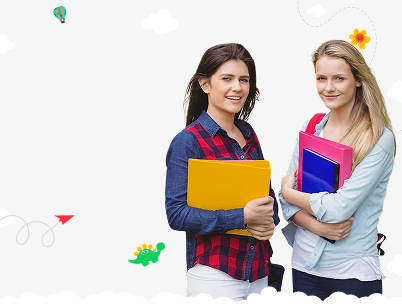 Students holding books mobile